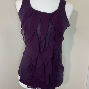Robin K. Purple ruffle tank top